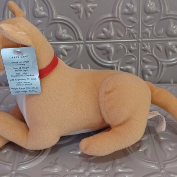 Famous Plush Dogs Series GREAT DANE Realistic Bean Filled 6” Toy - Picture 3 of 4